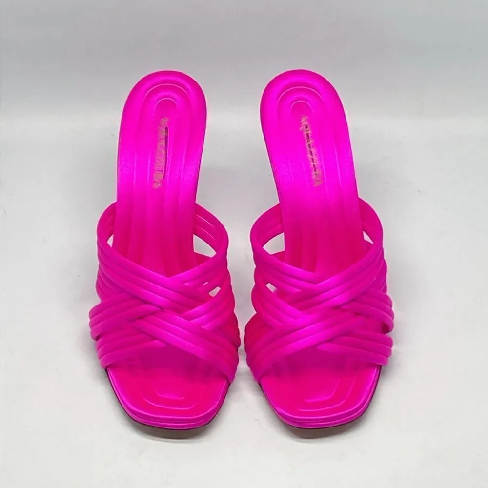 Aquazzura Oahu 95MM Strappy Satin Sandals size 37
